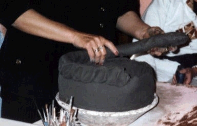 A Chorizo being applied.