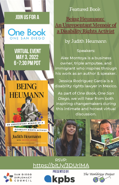 One Book One San Diego Virtual Event Flyer